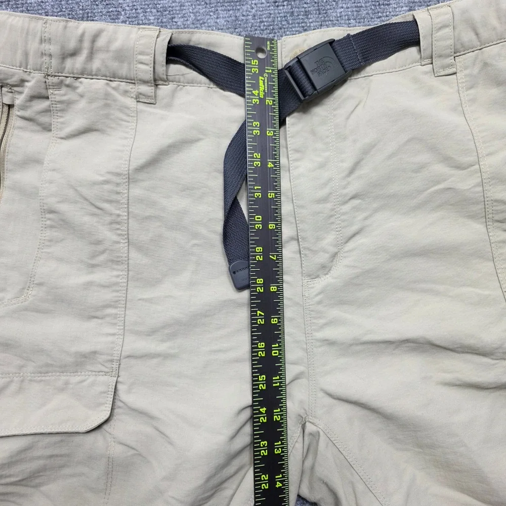 The North Face Men's XXL Convertible Hiking Pants Tan Khaki Zip Off Cargo Belted